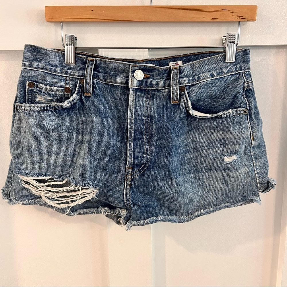 Re/Done Vintage Blue cutoff distressed Jean Shorts